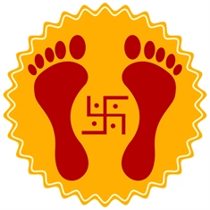 Dhanteras Laxmi Footprint Transparent Sticker | Auspicious Décor for Home & Shop